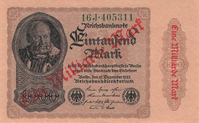 1 Milliarde Mark ro.110f J